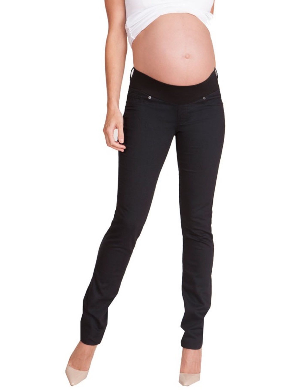 Seraphine Carmela Black Underbump Maternity Skinny Pants